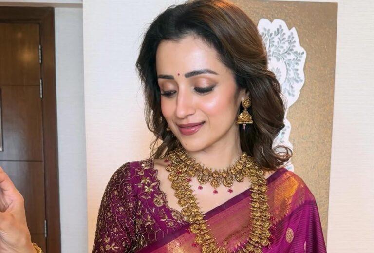 பூமாலையே தோள் சேரவா…மணமகள் கோலத்தில் ஜொலிக்கும் திரிஷா