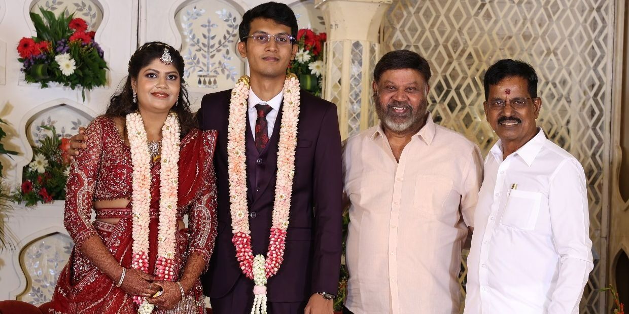தடபுடலாக நடந்த தாணுவின் பேரன் திருமணம்!.. அடேங்கப்பா இவ்ளோ பிரபலங்கள் வந்துருக்காங்களே!.. தடபுடலாக நடந்த தாணுவின் பேரன் திருமணம்!.. அடேங்கப்பா இவ்ளோ பிரபலங்கள் வந்துருக்காங்களே!..