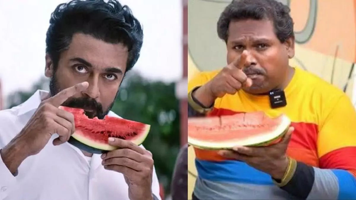 வாட்டர்மிலன்-ஸ்டார்-திவாரை-கலாய்க்கிறாரா-சூர்யா?!.-கருப்பு-படத்தில்-கஜினி-சீன்-ரீகிரியேட்!...