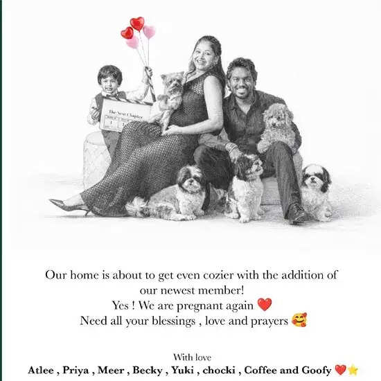 Atlee: மீண்டும் அப்பாவாகிறார் அட்லீ: ! கியூட் புகைப்படங்களை பகிர்ந்த பிரியா அட்லீ