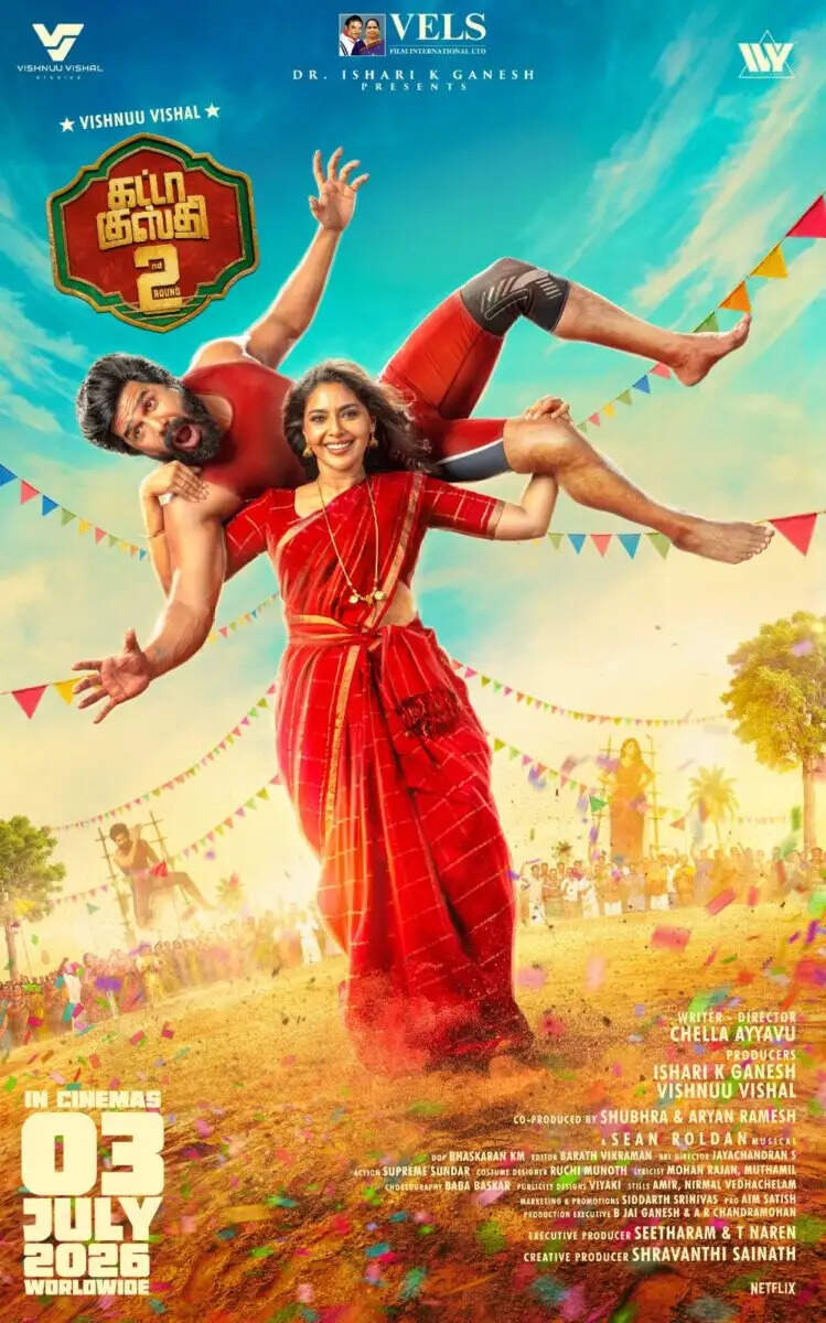 விஷ்ணு விஷாலை அலேக்காக தூக்கிய ஐஸ்வர்யா லெக்‌ஷமி!.. கட்டா குஸ்தி 2 ரிலீஸ் எப்போ தெரியுமா?..